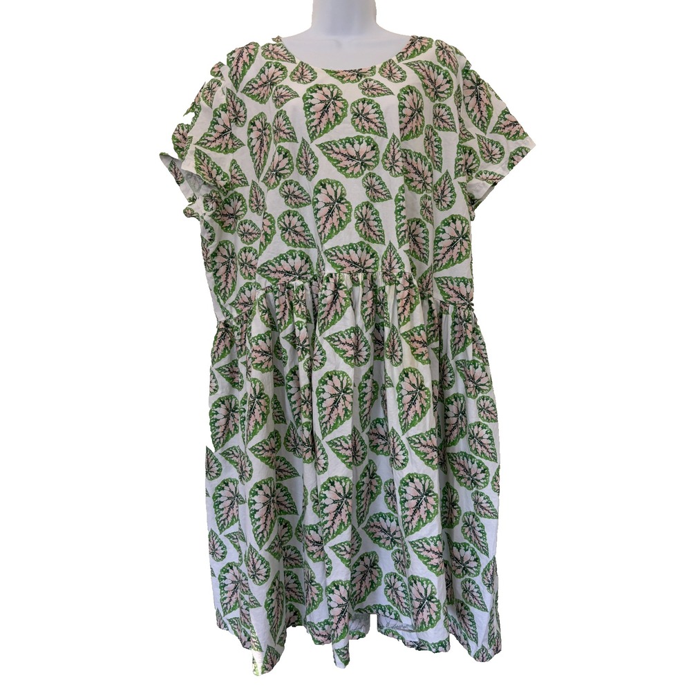Copper Union Ty Dress 3 20/22 2X Plant People Botanical  Indie Boutique Tropical